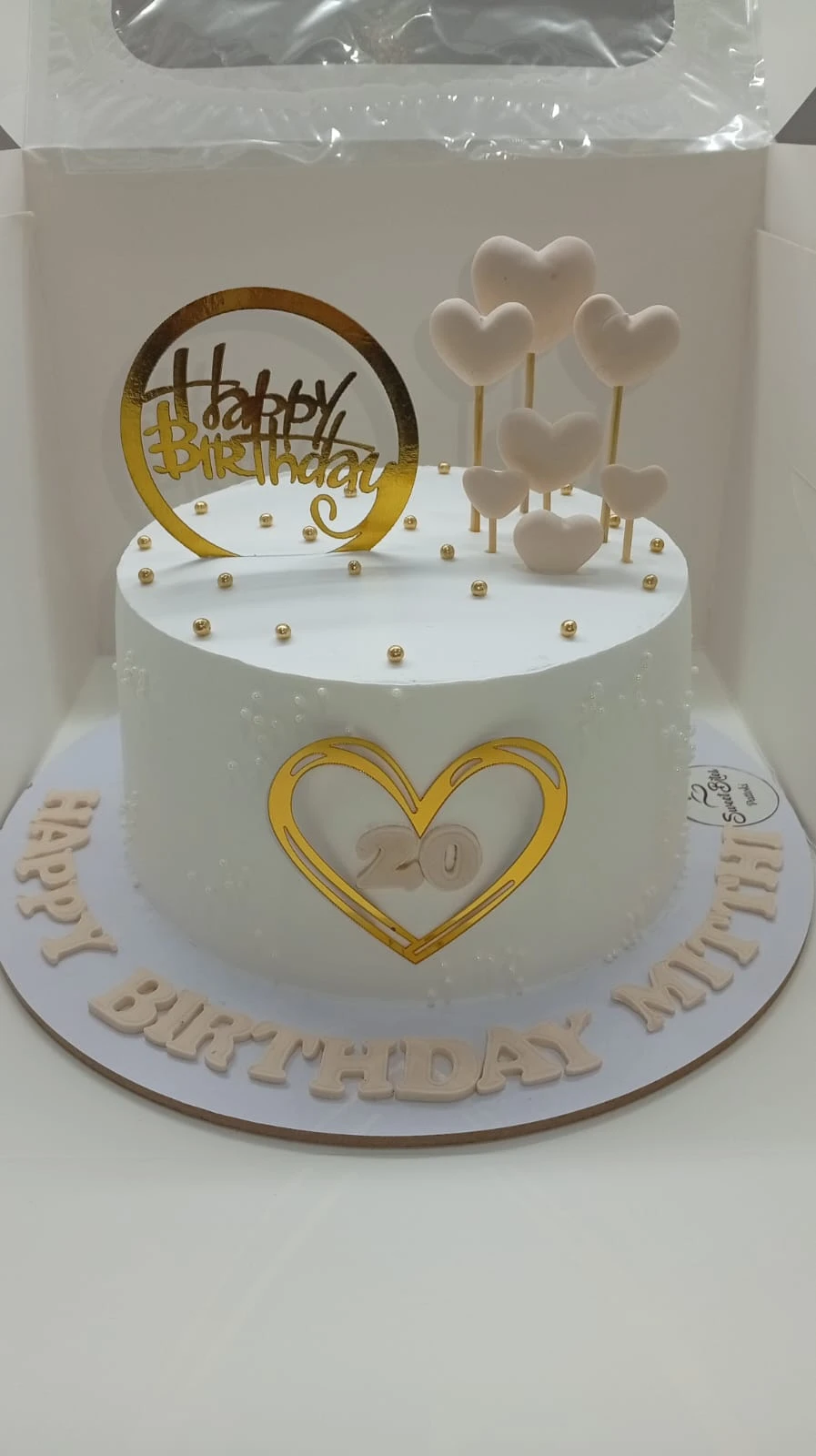 Heart Topper Birthday Cake