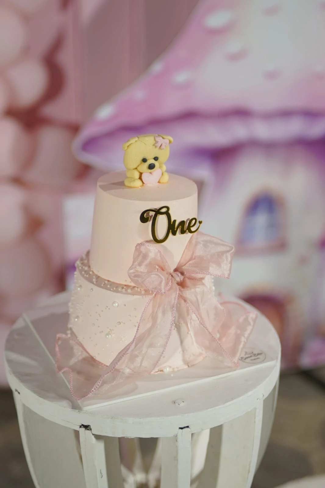 Teddy Bear First Birthday Cake
