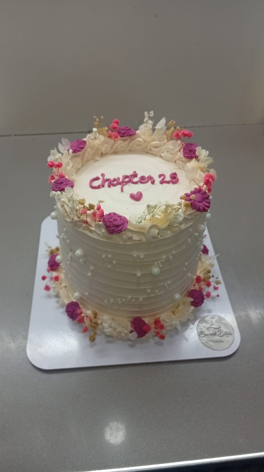 Pastel Floral Wreath Cake
