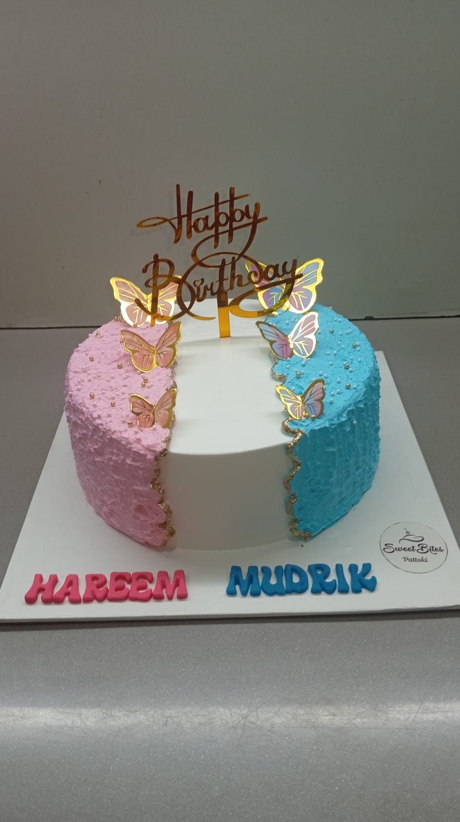 Split Colour Butterfly Cake