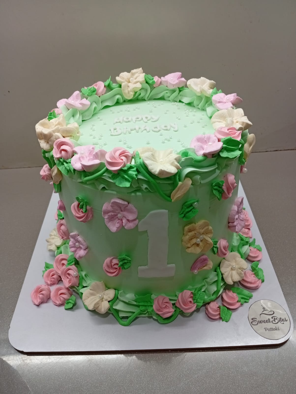 Floral Ombre Birthday Cake
